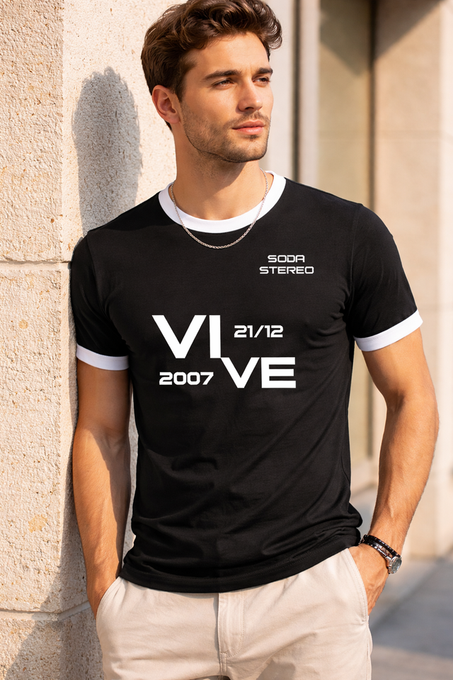 Camiseta combinada Soda Stereo Negra - Imagen 2
