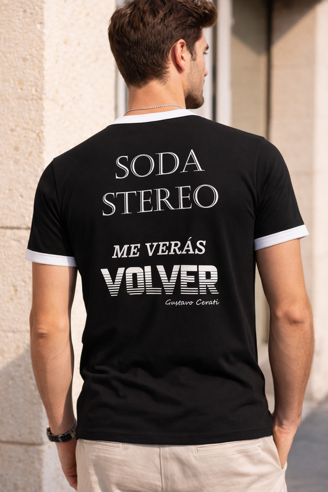Camiseta combinada Soda Stereo Negra - Imagen 3