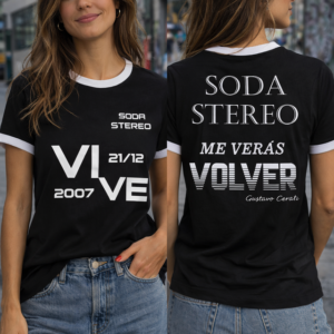 Camiseta combinada Soda Stereo Negra