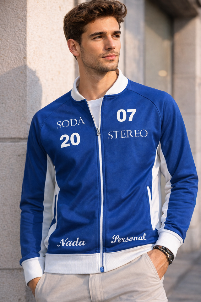 Chaqueta Soda Stereo Azul y Blanca - Imagen 2