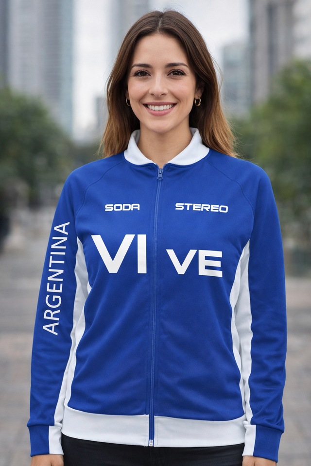 Chaqueta Soda Stereo Azul y Blanca - Imagen 4