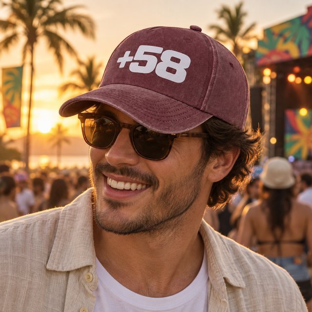 Gorra +58 granate (Rawayana) - Imagen 2