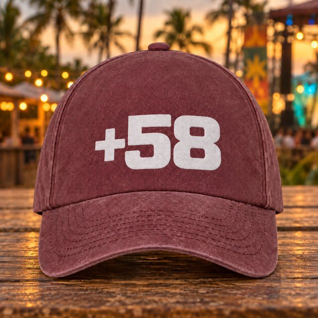 Gorra +58 granate (Rawayana)
